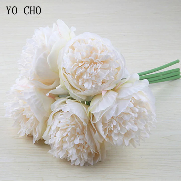 Large Peony Silk Flower Bouquet Set