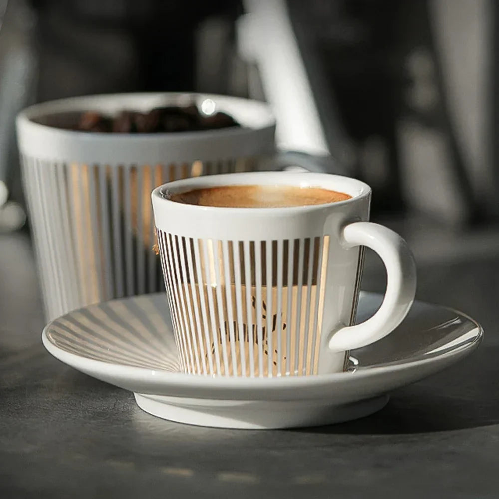 Creative dynamic SLR cup Leopard anamorphic zebra cup Luycho coffee tea cup set with coaster 90ml-225ml