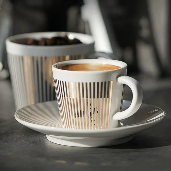 Creative dynamic SLR cup Leopard anamorphic zebra cup Luycho coffee tea cup set with coaster 90ml-225ml