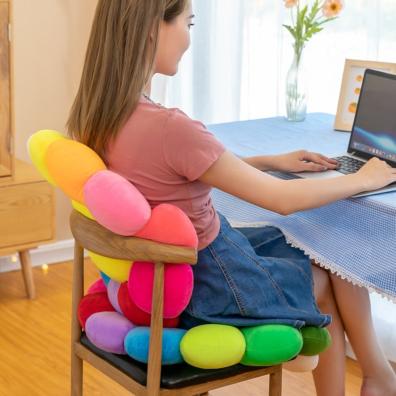 colourful Sunflower Plush Comfort Seat Cushion