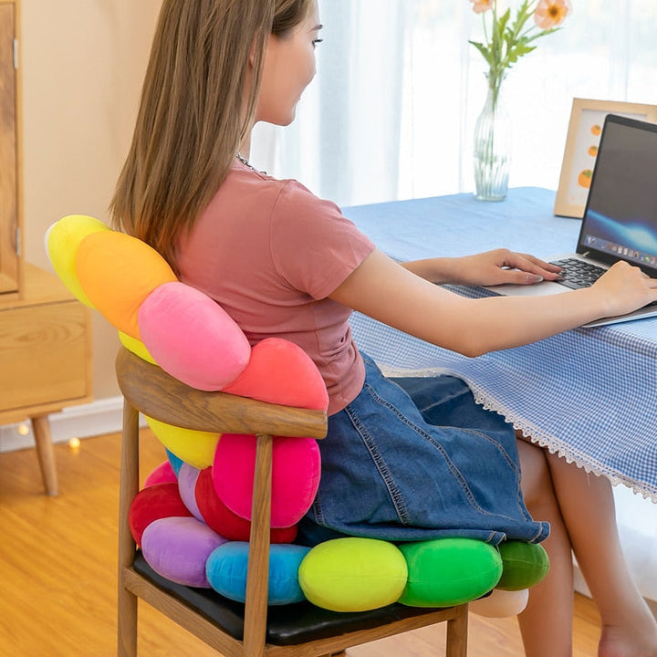 colourful Sunflower Plush Comfort Seat Cushion