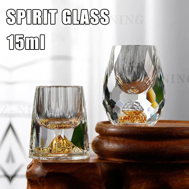 Crystal Glass Whiskey Glasses Bar Liqueur Sphere Cups Sake and Shochu Double-Walled Thick Bottoms Small Capacity Tea Cups