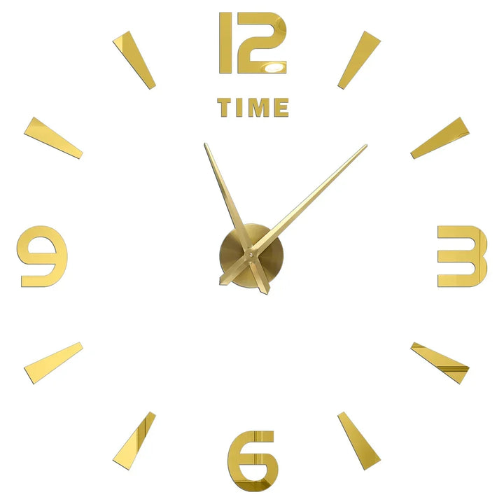 Big Wall Clock DIY 3D Self Adhesive Mirrored Acrylic Wall Clock For Kitchen Dining Room Living Room Creative Home Decor |