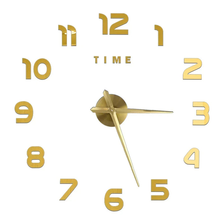 Big Wall Clock DIY 3D Self Adhesive Mirrored Acrylic Wall Clock For Kitchen Dining Room Living Room Creative Home Decor |