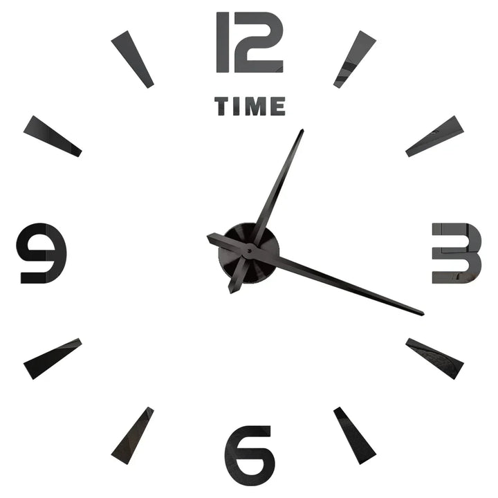 Big Wall Clock DIY 3D Self Adhesive Mirrored Acrylic Wall Clock For Kitchen Dining Room Living Room Creative Home Decor |