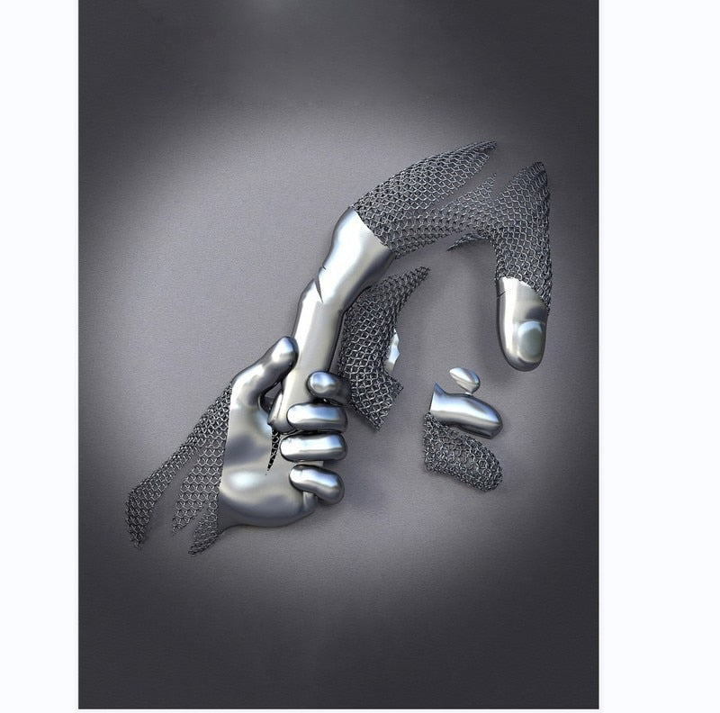 Metal Figure Statues Styles Abstract Canvas Painting Couples Wall Art Love Sculpture Poster Print Home Decor Living Room Gifts
