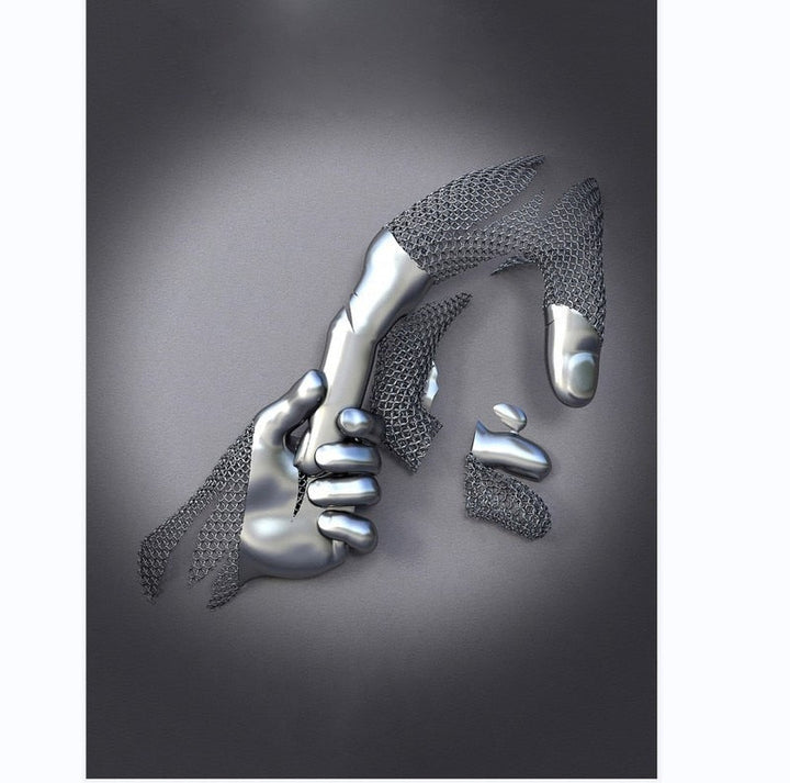 Metal Figure Statues Styles Abstract Canvas Painting Couples Wall Art Love Sculpture Poster Print Home Decor Living Room Gifts