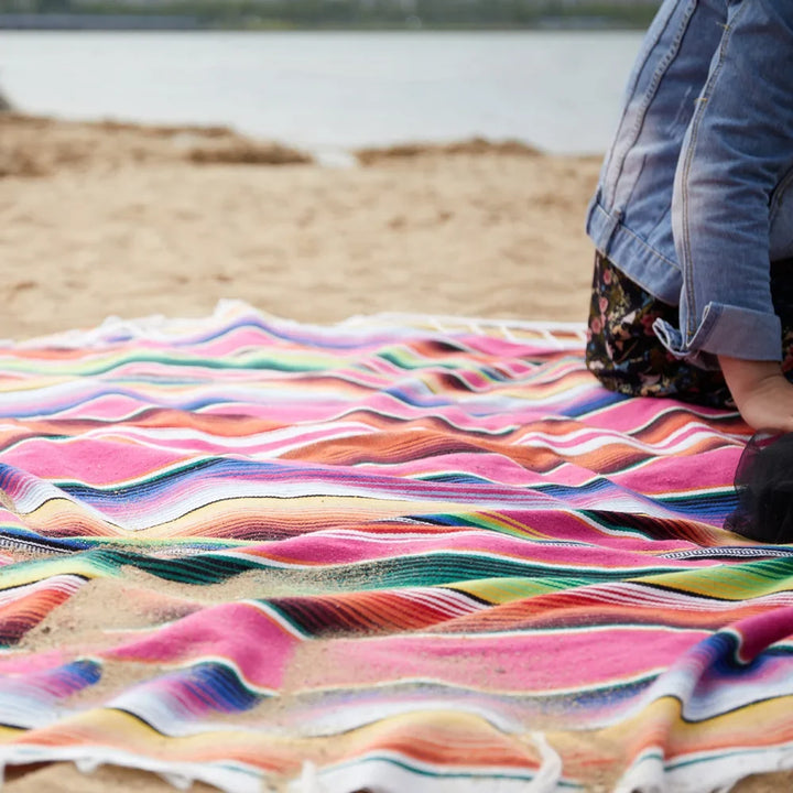 Boho Vibrant Mexican Serape Blanket