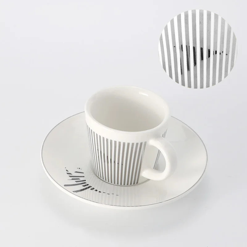 Creative dynamic SLR cup Leopard anamorphic zebra cup Luycho coffee tea cup set with coaster 90ml-225ml