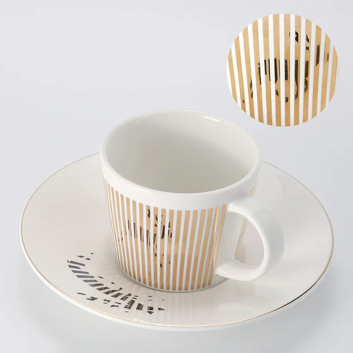 Creative dynamic SLR cup Leopard anamorphic zebra cup Luycho coffee tea cup set with coaster 90ml-225ml