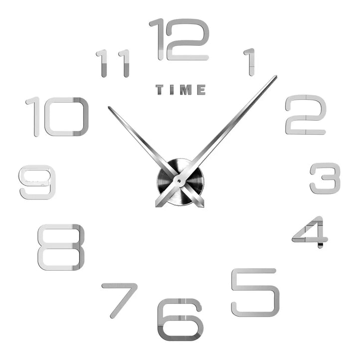 Big Wall Clock DIY 3D Self Adhesive Mirrored Acrylic Wall Clock For Kitchen Dining Room Living Room Creative Home Decor |