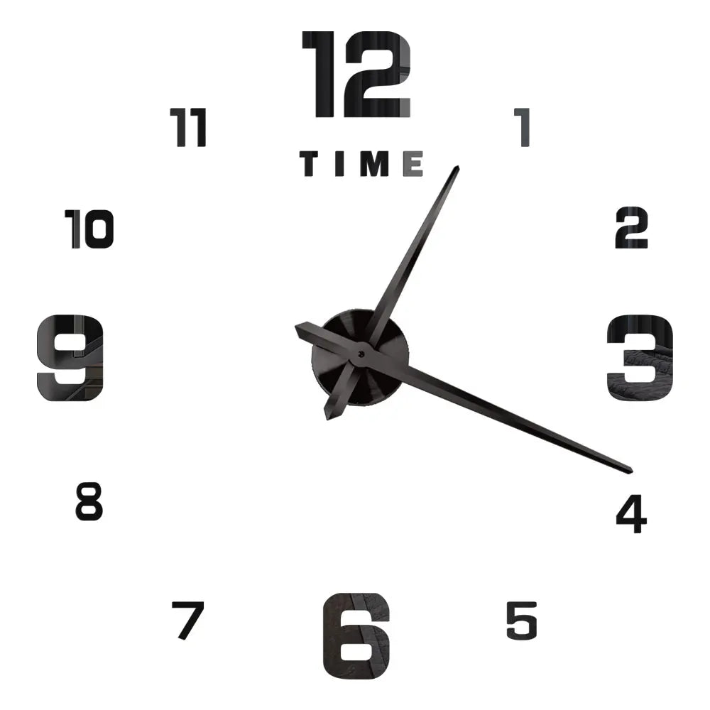 Big Wall Clock DIY 3D Self Adhesive Mirrored Acrylic Wall Clock For Kitchen Dining Room Living Room Creative Home Decor |
