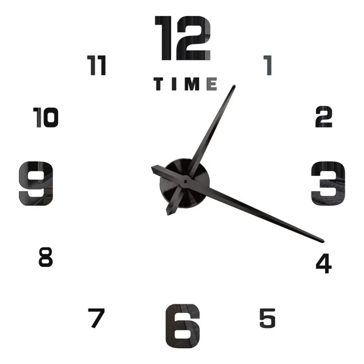 Big Wall Clock DIY 3D Self Adhesive Mirrored Acrylic Wall Clock For Kitchen Dining Room Living Room Creative Home Decor |