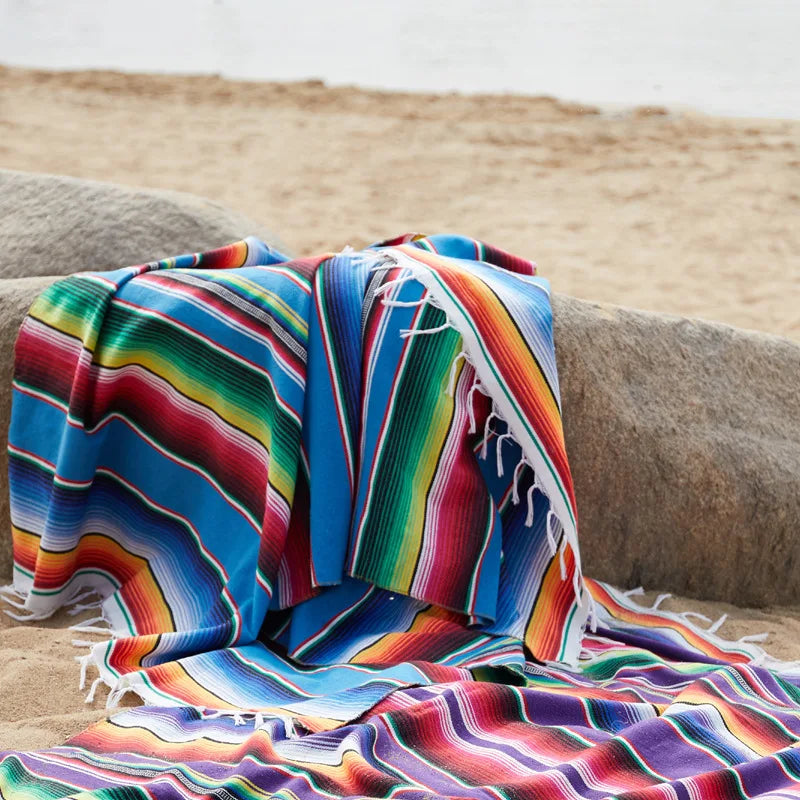 Boho Vibrant Mexican Serape Blanket
