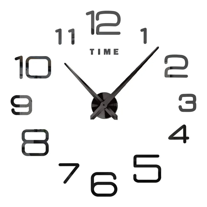 Big Wall Clock DIY 3D Self Adhesive Mirrored Acrylic Wall Clock For Kitchen Dining Room Living Room Creative Home Decor |