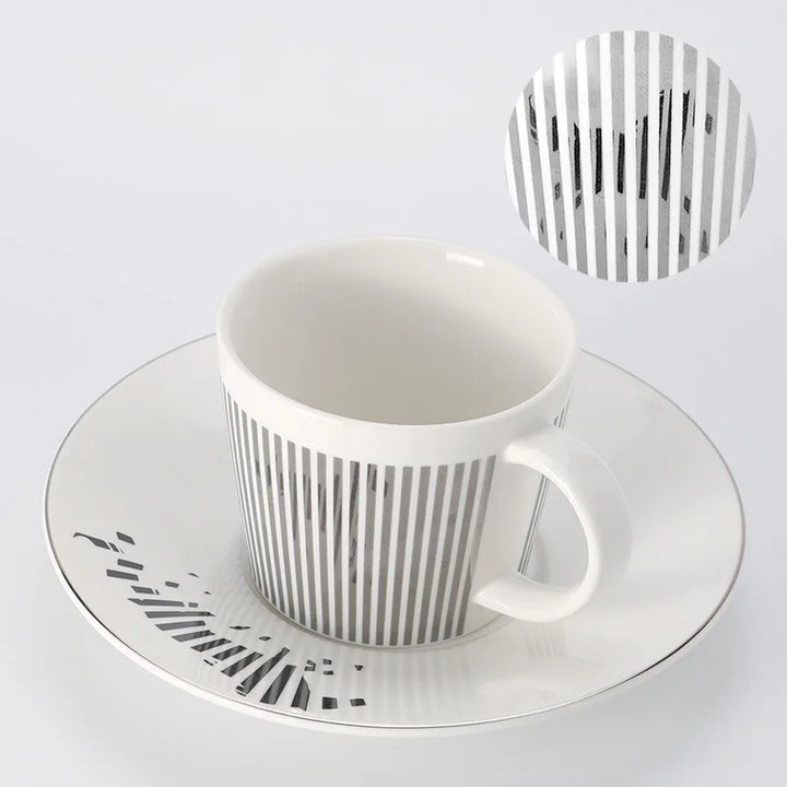 Creative dynamic SLR cup Leopard anamorphic zebra cup Luycho coffee tea cup set with coaster 90ml-225ml