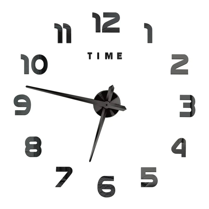 Big Wall Clock DIY 3D Self Adhesive Mirrored Acrylic Wall Clock For Kitchen Dining Room Living Room Creative Home Decor |