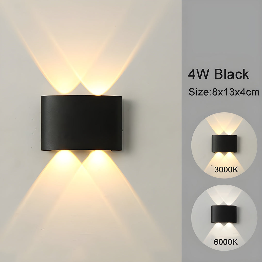 LED wall-mounted lights for indoor and outdoor areas