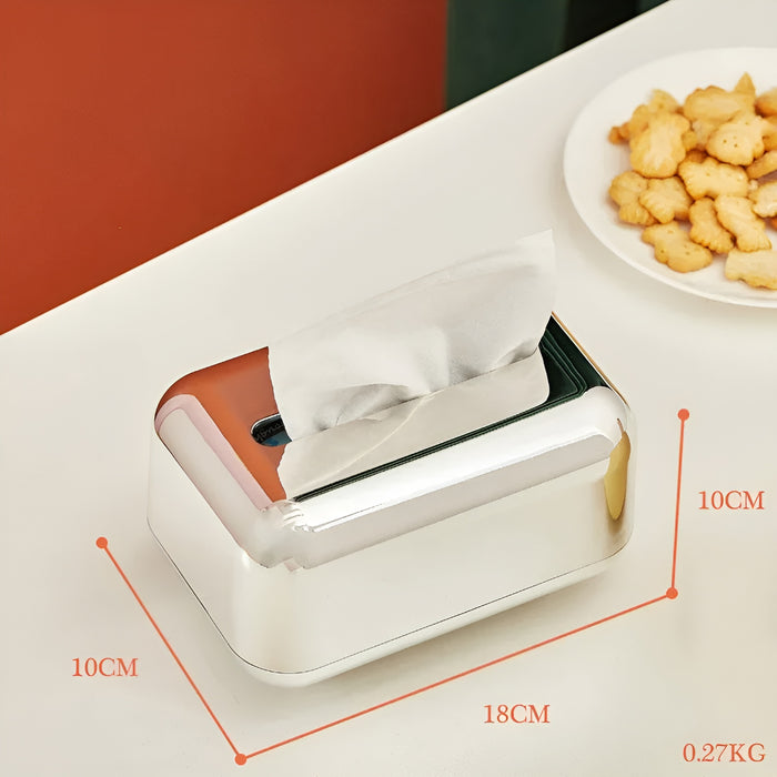 Luxurell Tissue Box | Mirror-Gold Finish | High Gloss Design | Stylish &amp; Neat
