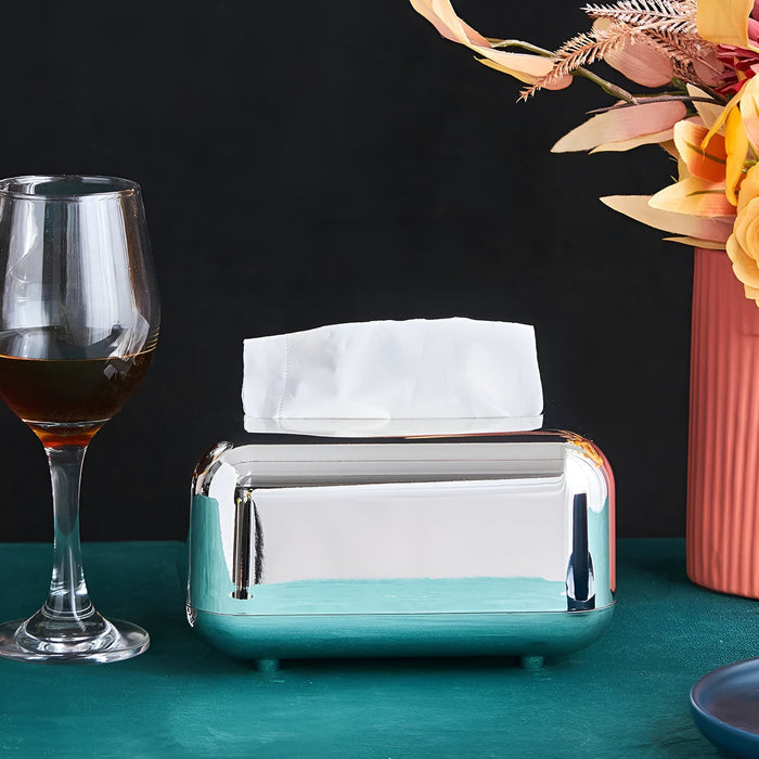 Luxurell Tissue Box | Mirror-Gold Finish | High Gloss Design | Stylish &amp; Neat