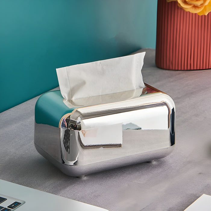Luxurell Tissue Box | Mirror-Gold Finish | High Gloss Design | Stylish &amp; Neat