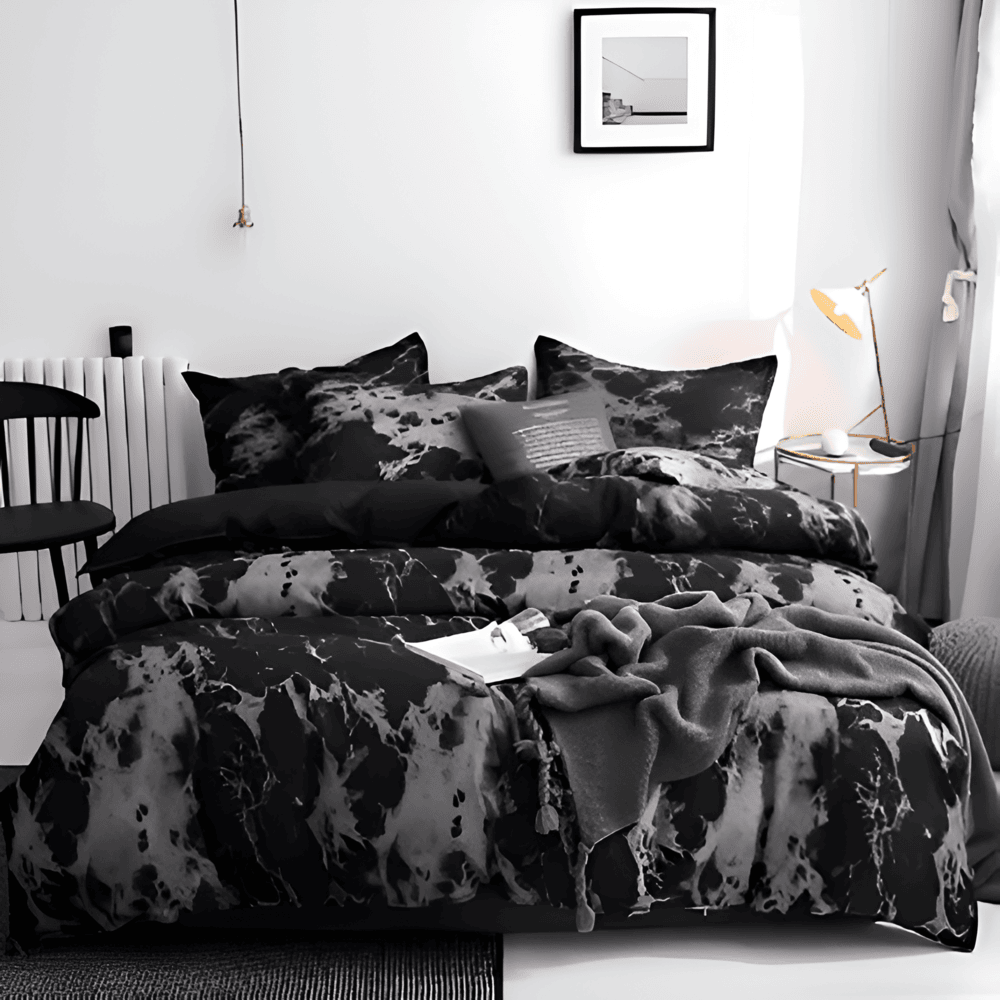 Luxury 3-Piece Bedding Set with Marble Print