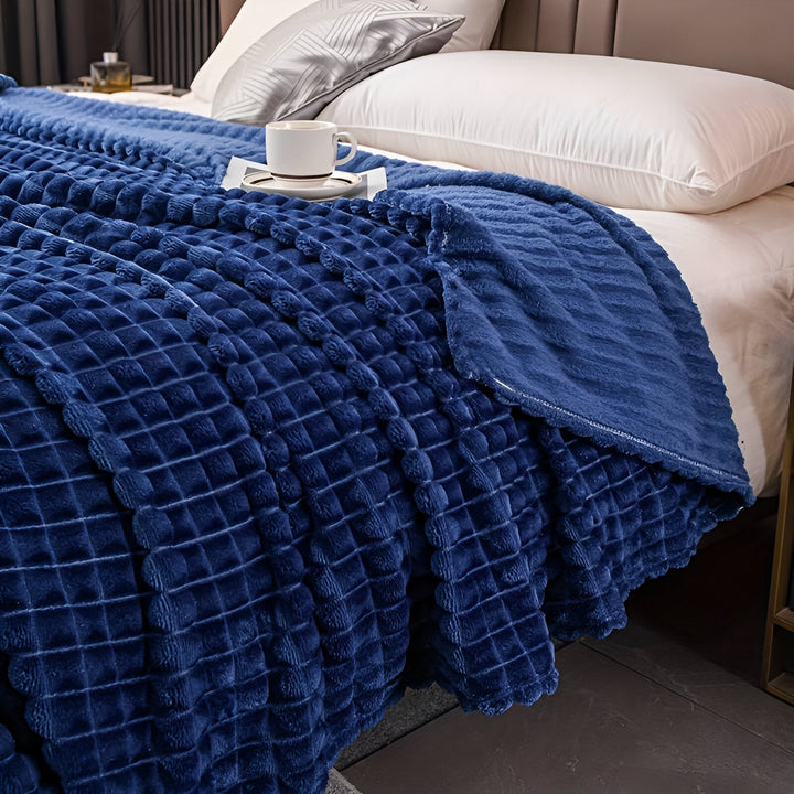 EliteWave Plaid - Ultrafluffy structured coral fleece blanket
