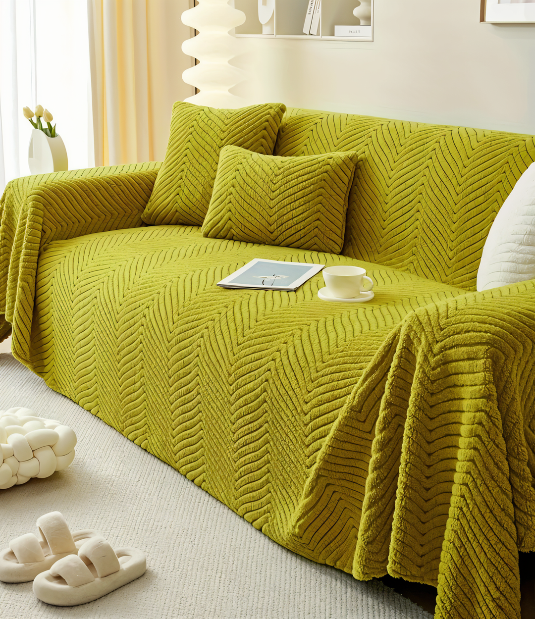 LuxuraWrap Sofa Cover – Non‑Slip Pet‑Friendly Couch Protector