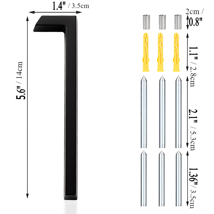 Black Full House Number - House Number Modern - House Number Sign
