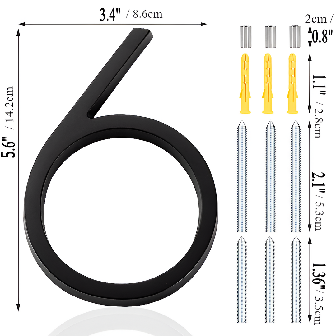 Black Full House Number - House Number Modern - House Number Sign