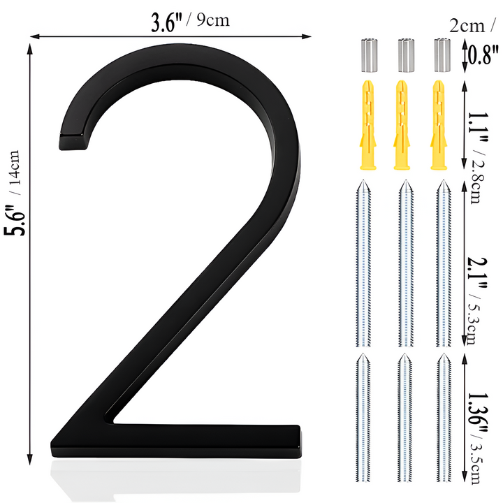 Black Full House Number - House Number Modern - House Number Sign