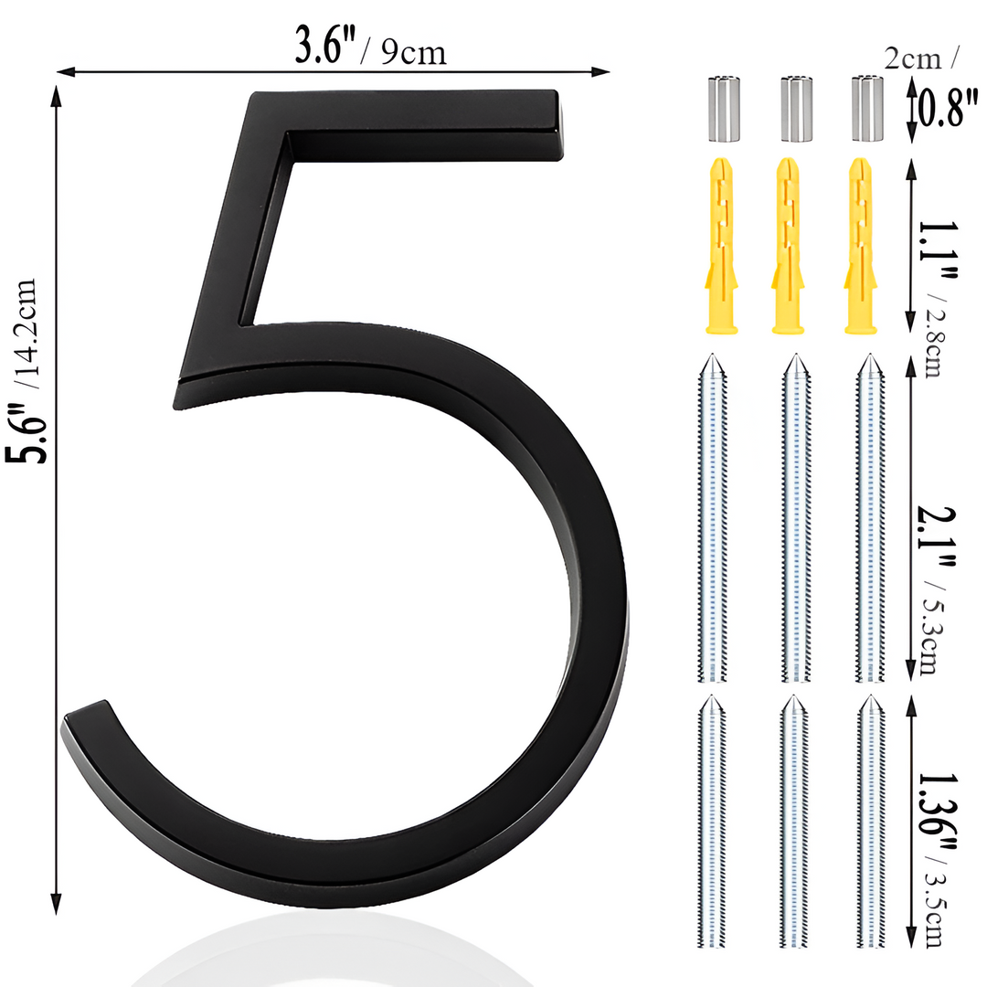 Black Full House Number - House Number Modern - House Number Sign