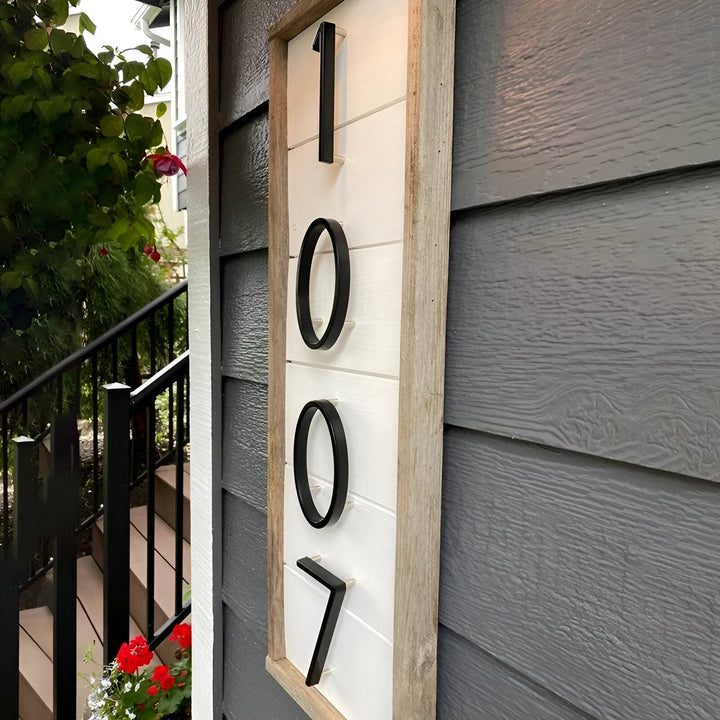 Black Full House Number - House Number Modern - House Number Sign