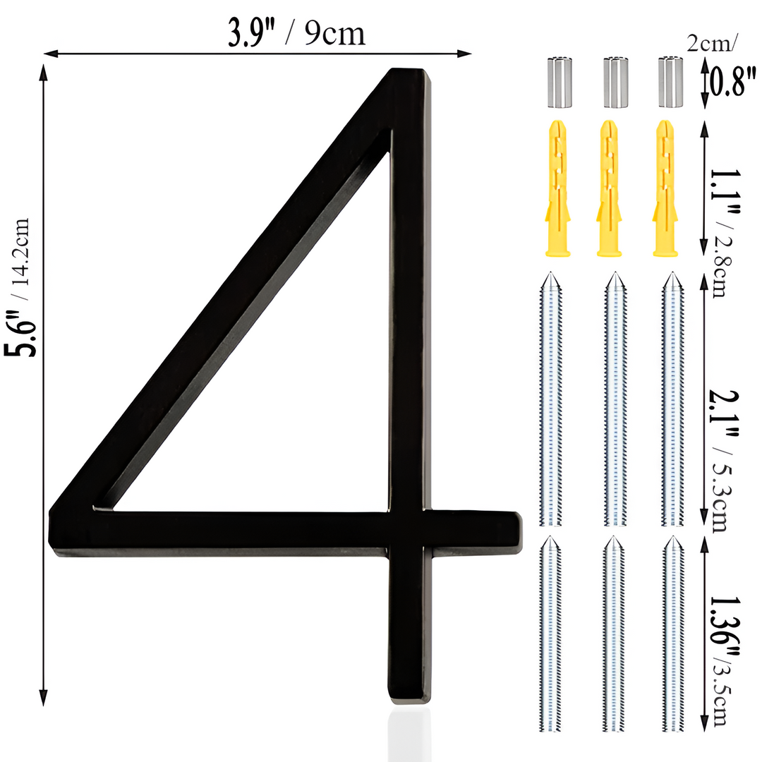 Black Full House Number - House Number Modern - House Number Sign