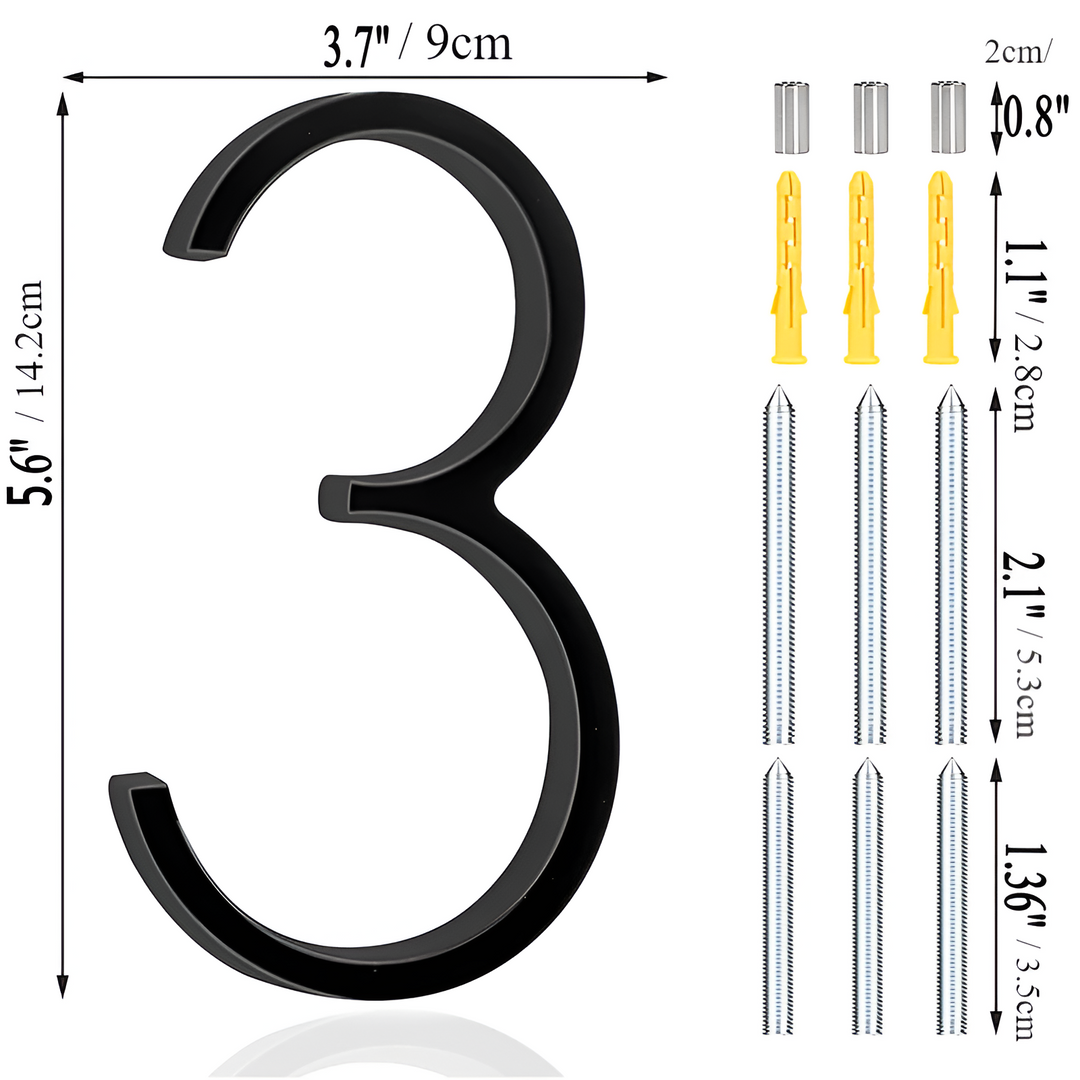 Black Full House Number - House Number Modern - House Number Sign