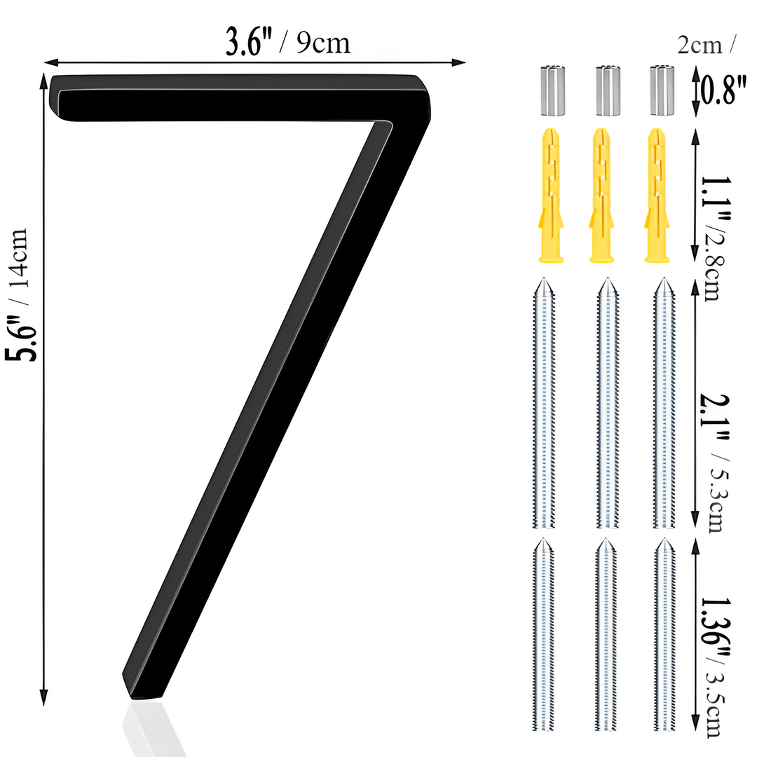 Black Full House Number - House Number Modern - House Number Sign