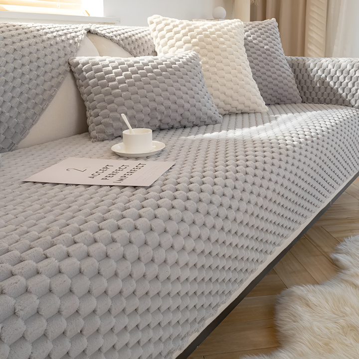 Honeycomb Sofa Cover – Non‑Slip Stain‑Resistant Couch Protector