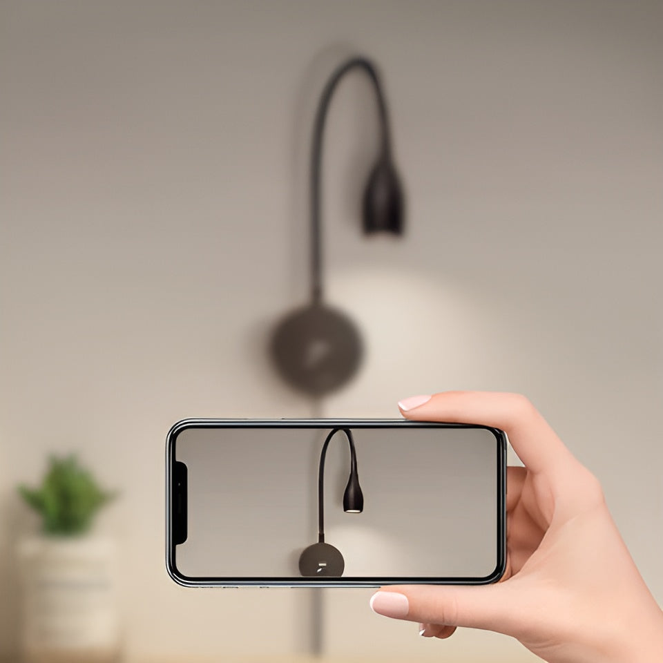 TouchGlow - 2-in-1-Swan-neck wall lamp with USB charger for cozy reading evenings