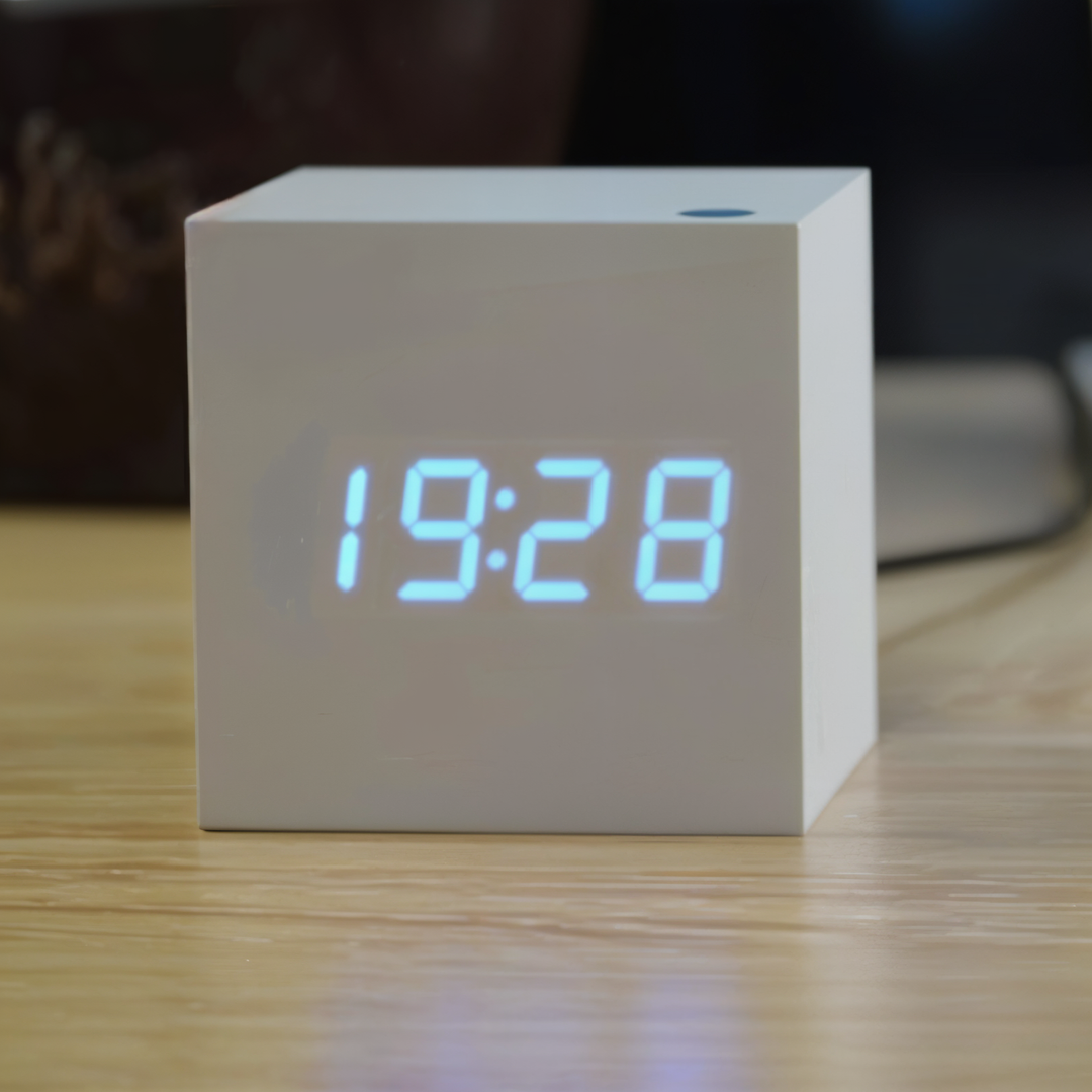 Digital LED Clock - Cube Clock - Wooden Clock