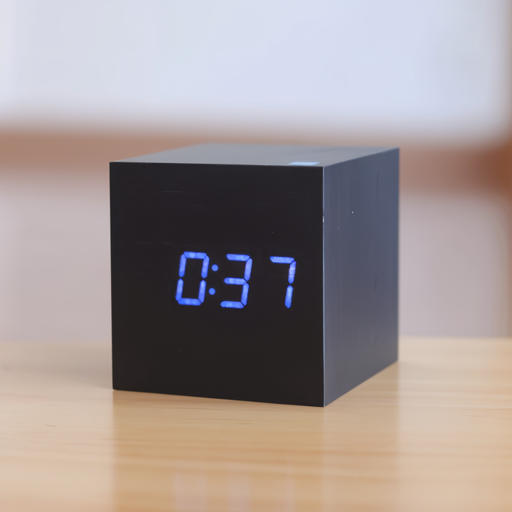 Digital LED Clock - Cube Clock - Wooden Clock