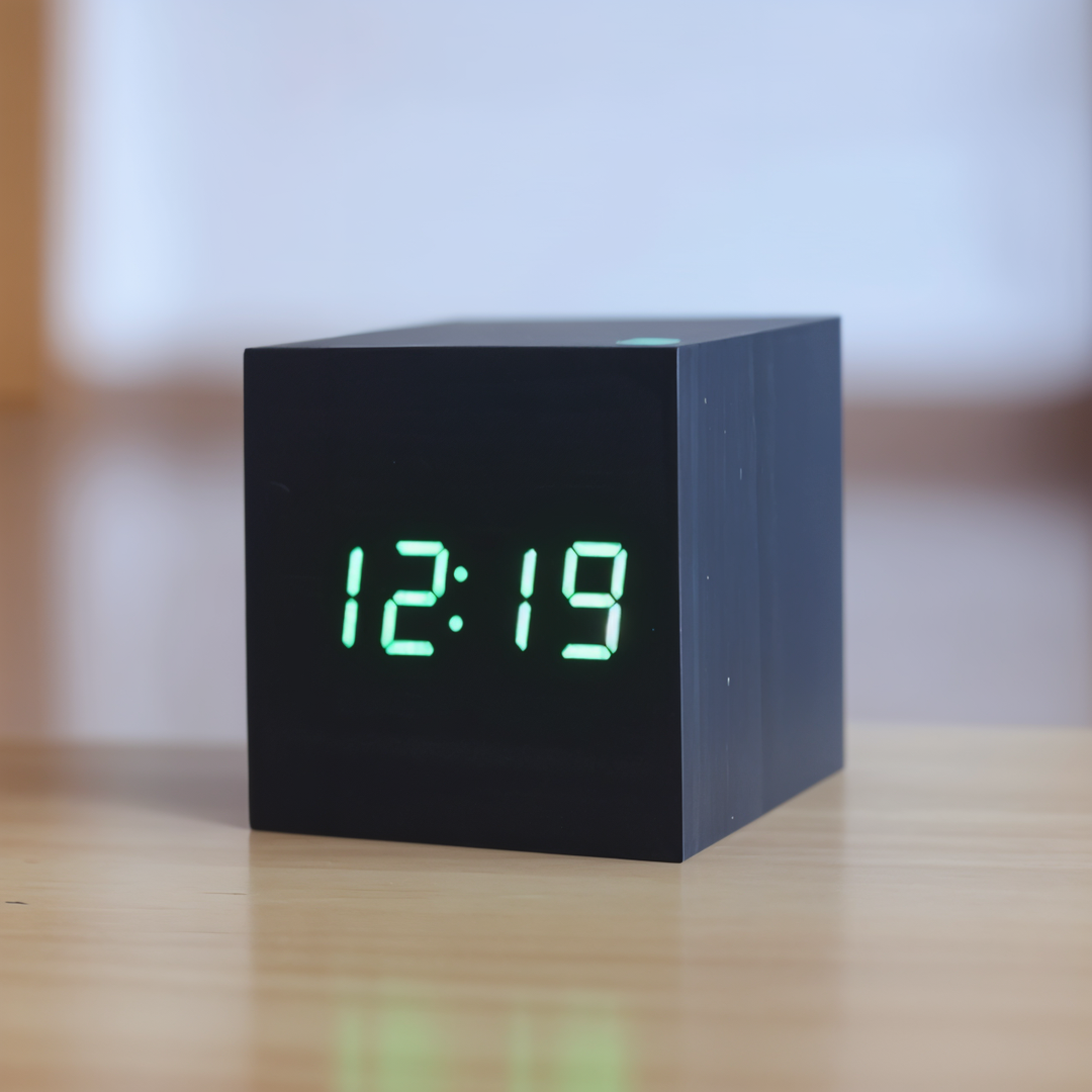 Digital LED Clock - Cube Clock - Wooden Clock