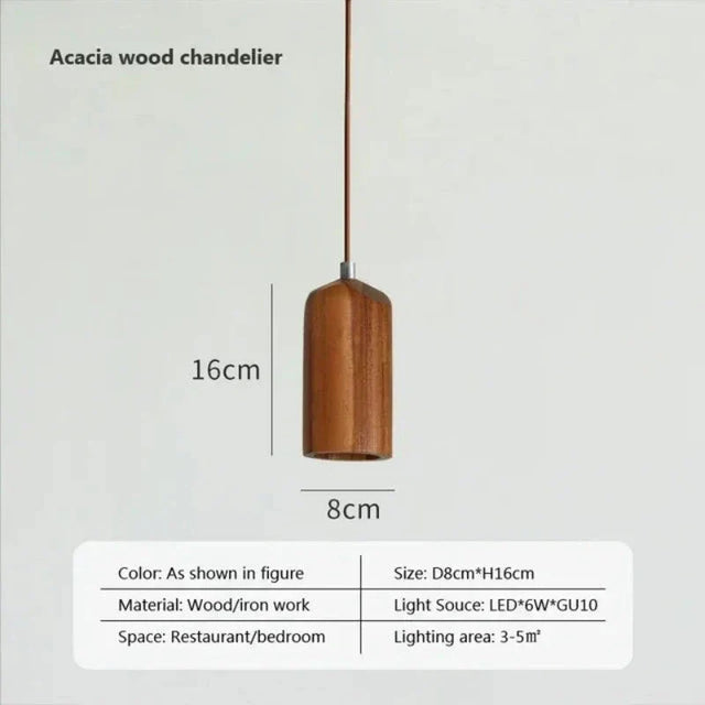 Scandinavian Wooden Pendant Light – Minimalist Design for Living Room and Bedroom | Natural Wood Look