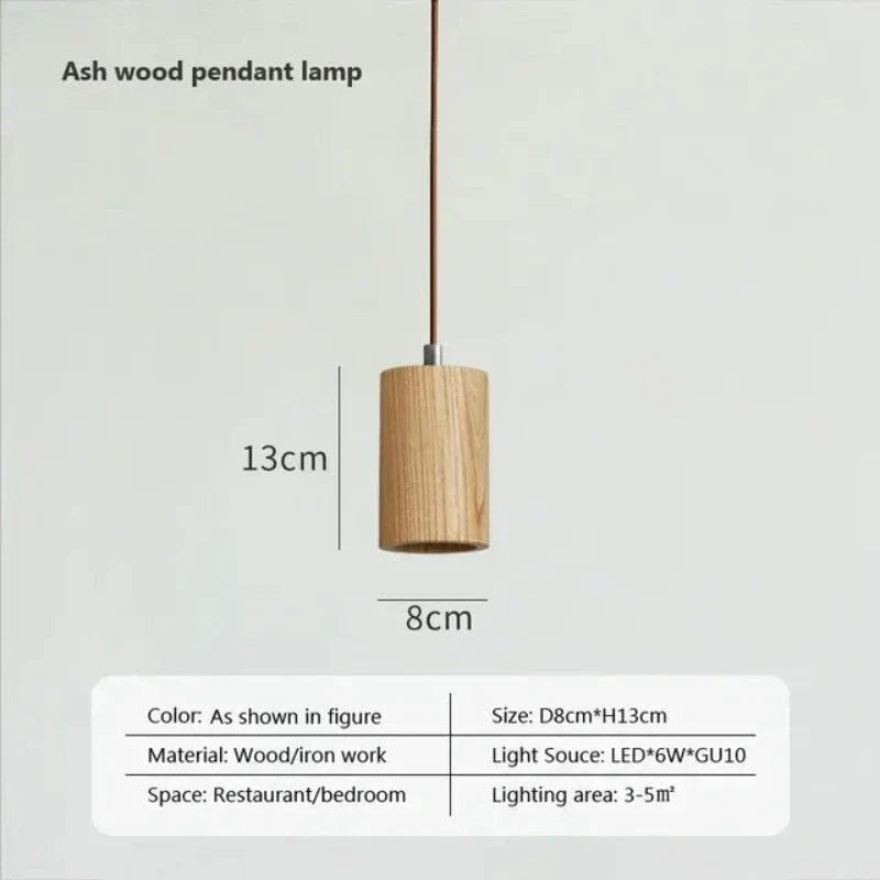 Scandinavian Wooden Pendant Light – Minimalist Design for Living Room and Bedroom | Natural Wood Look