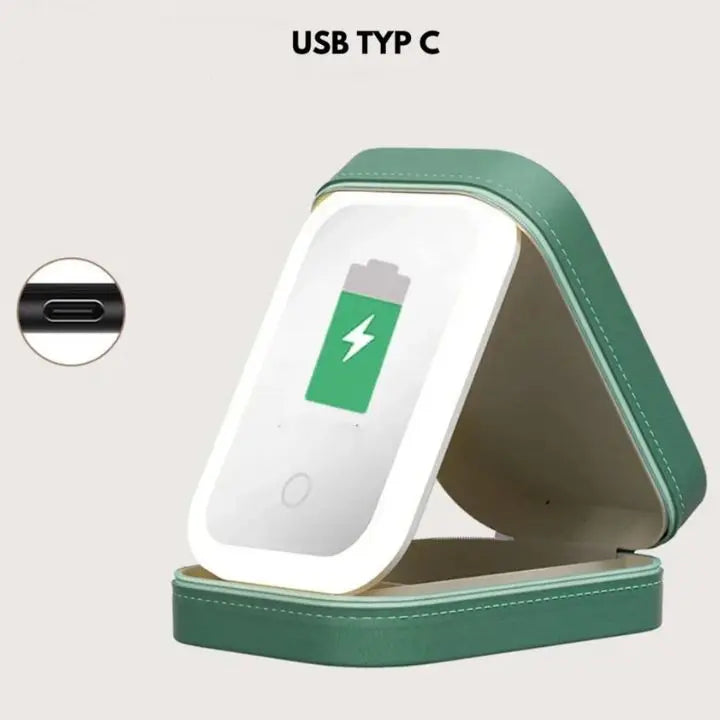 Cosmetic case with LED mirror – Makeup &amp; Organize anywhere