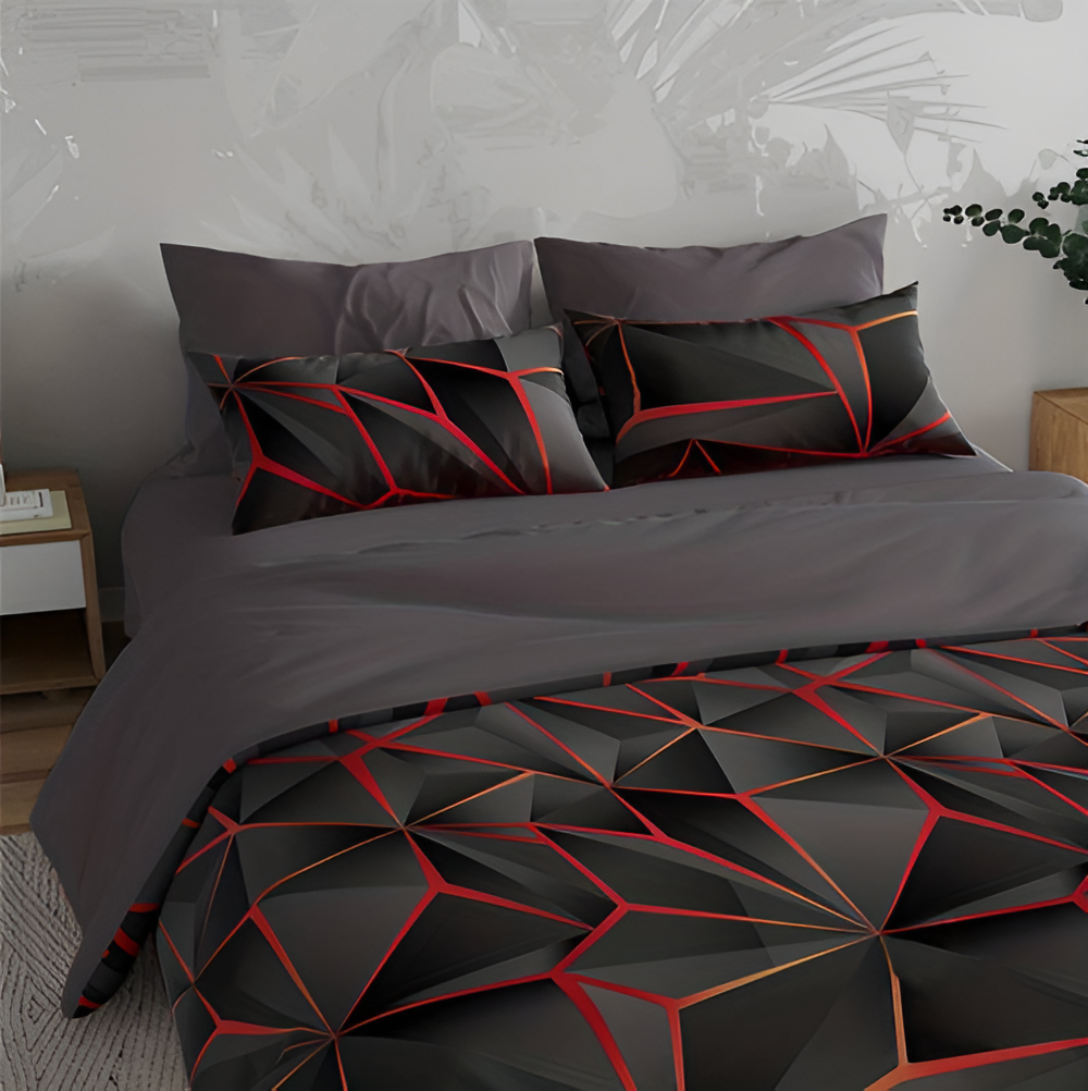 CLOUDLUX - Fluffy 3D-printed check bedding set