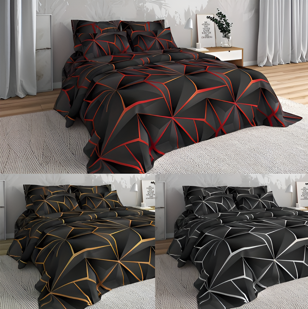 CLOUDLUX - Fluffy 3D-printed check bedding set
