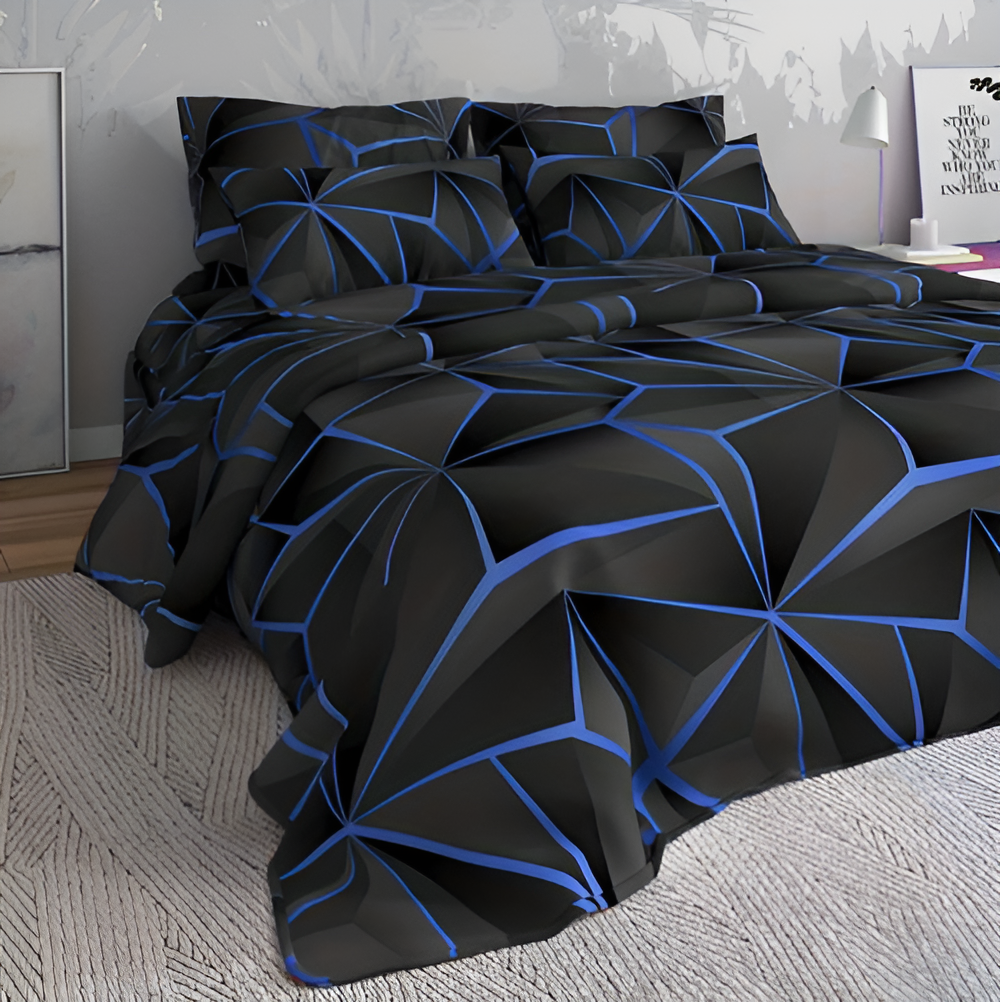 CLOUDLUX - Fluffy 3D-printed check bedding set