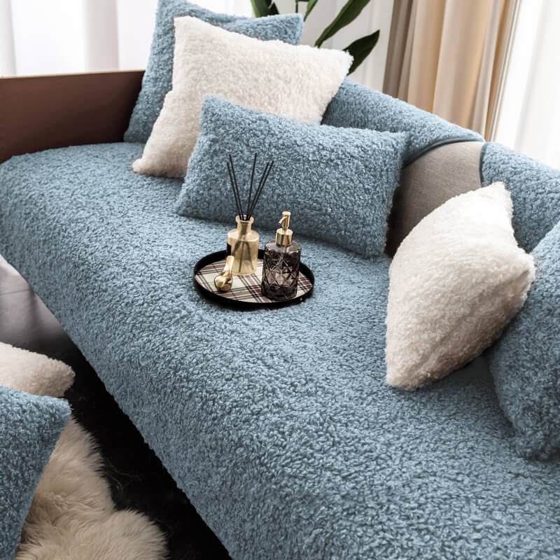 Luxury Warm Fleece Furniture Protection Mat Non-Slip Sofa Cover