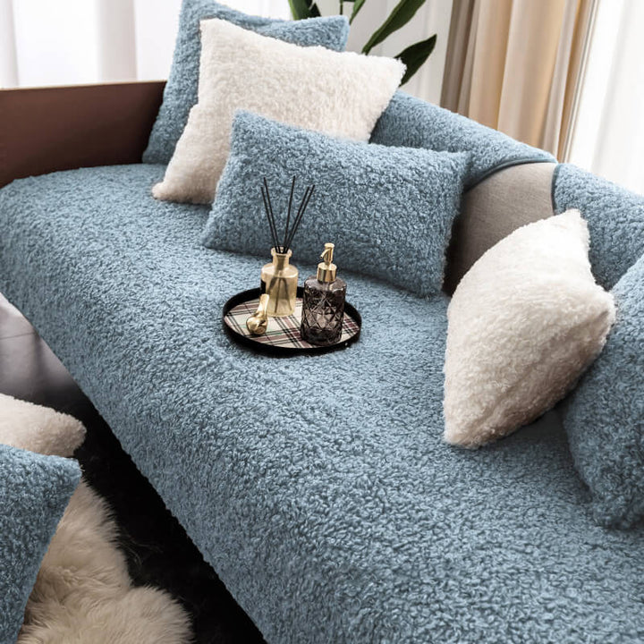 Luxury Warm Fleece Furniture Protection Mat Non-Slip Sofa Cover