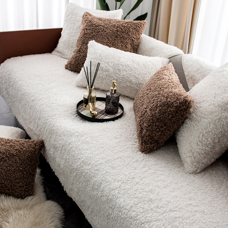 Luxury Warm Fleece Furniture Protection Mat Non-Slip Sofa Cover